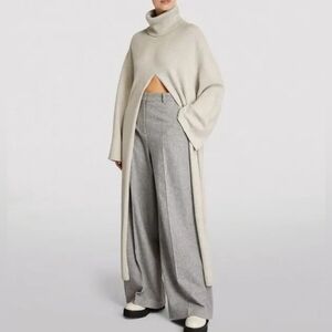 Joseph NWT 'Viviane' Tunic Topper Turtleneck Sweater Coat Oatmeal Merino OVSZE S